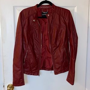 Red leather jacket